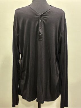 Wool & Prince Men's Long-Sleeve Causal Black Shirt